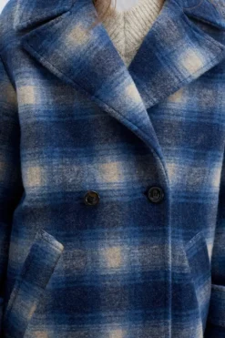 Cappotto Doppiopetto In Lana Check