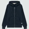 Felpa Brushed Con Cappuccio E Zip