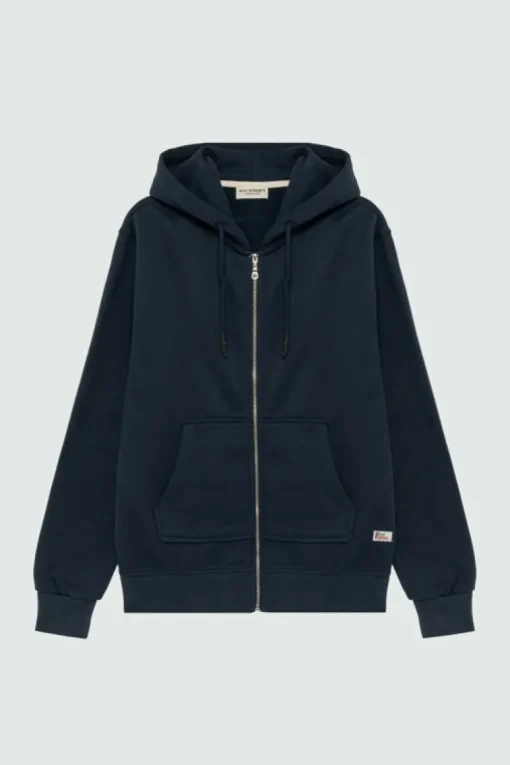 Felpa Brushed Con Cappuccio E Zip
