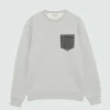 Felpa Pocket Girocollo Brushed Mel.