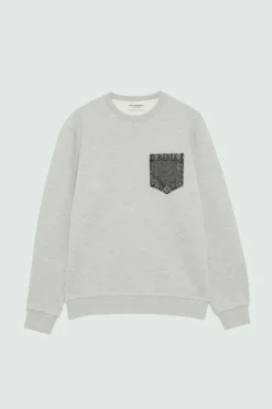 Felpa Pocket Girocollo Brushed Mel.
