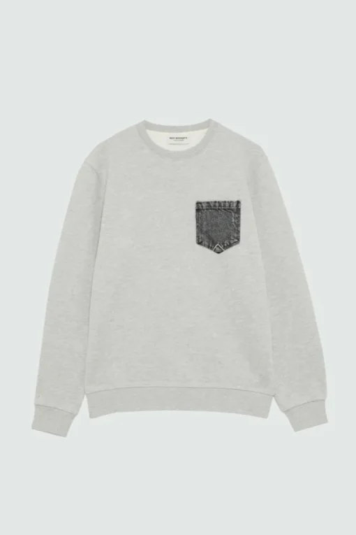 Felpa Pocket Girocollo Brushed Mel.