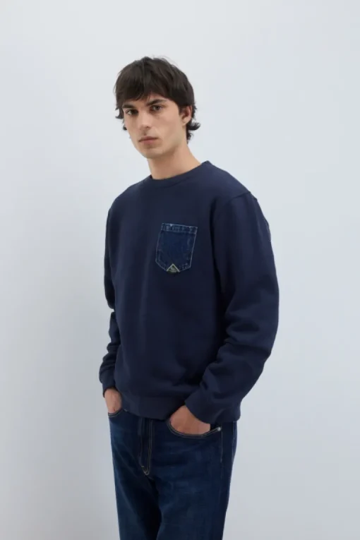 Felpa Pocket Girocollo Brushed