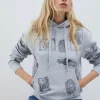 Felpa Roy Roger's Block Print Con Cappuccio