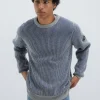 Maglia Girocollo In Lana E Cashmere Bicolor