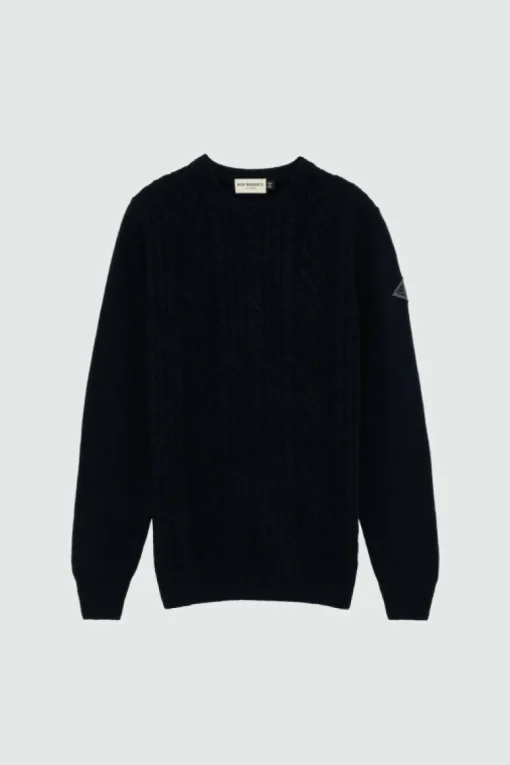 Maglia Girocollo In Lana E Cashmere Fisherman