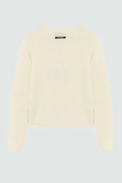 Maglia Girocollo In Lana A Coste