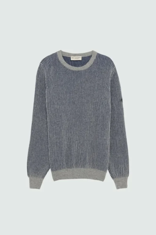 Maglia Girocollo In Lana E Cashmere Bicolor