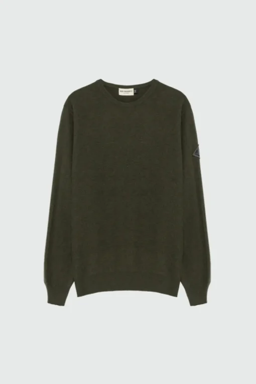 Maglia Girocollo Punto Stuoia In Lana E Cashmere