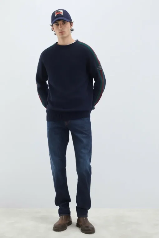 Maglia Girocollo Racing In Lana E Cashmere