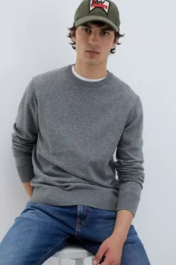 Maglia Girocollo Raw Edge In Lana E Cashmere