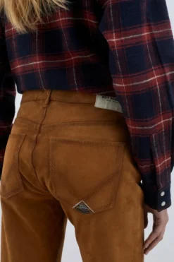 Pantalone Sofia In Suede Vintage